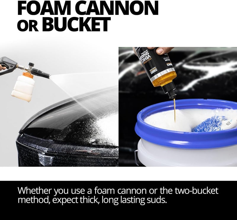 CERAKOTE High Foam Vehicle Shampoo (32 oz. Bottle) - pH Neutral Premium Car Wash Soap - Ceramic Coating Prep and Maintenance - Citrus Scent - Maximum Suds - Image 3